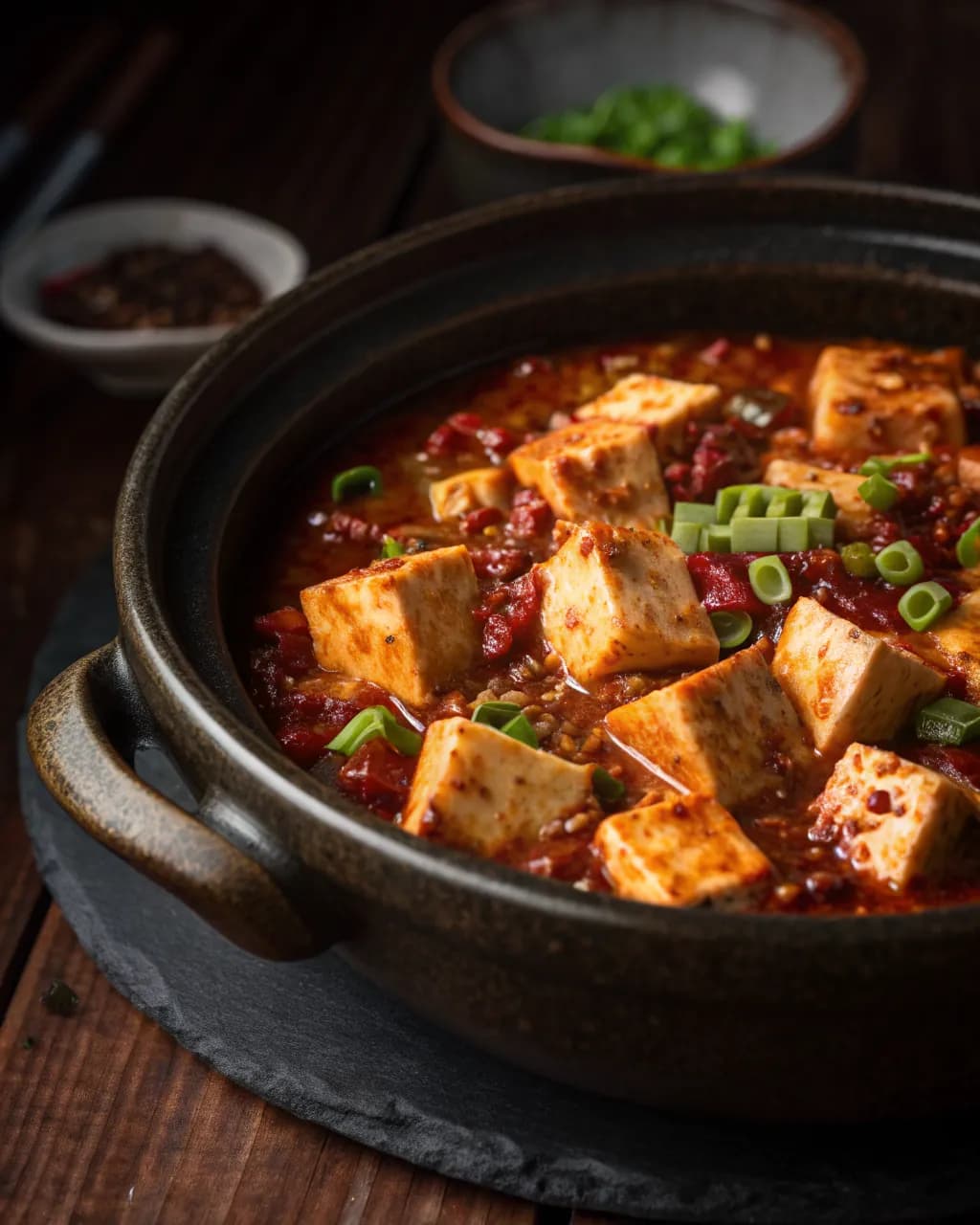 Mapo Tofu in roter Chili-Sauce